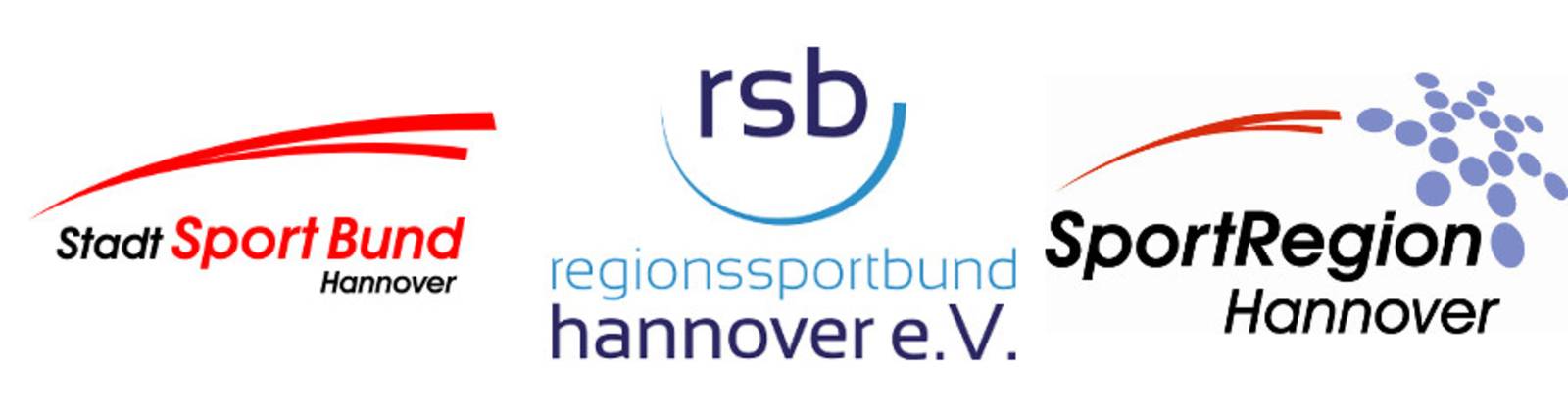 Logos von Stadtsportbund Hannover, Regionssportbund Hannover und Sportregion Hannover