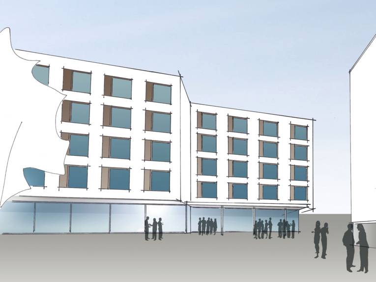 Zeichnung eines Gebäudes